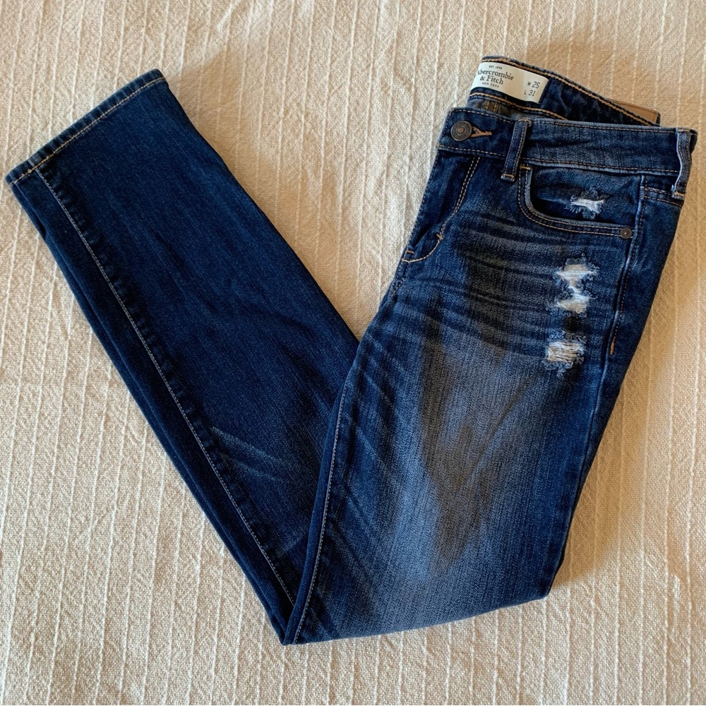 Y2K A&F Riptide Distressed Low Rise Skinny Jeans - Picture 3 of 10